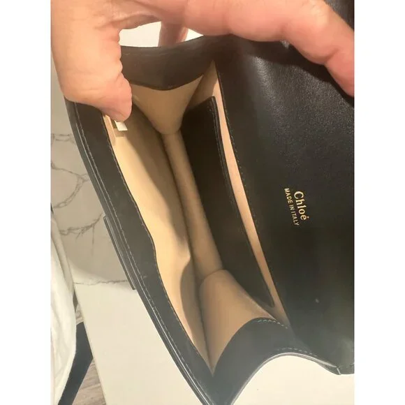 Chloé purse Aby Chain Leather Crossbody Bag With Gold Chain Strap & Buckle - Picture 11 of 14